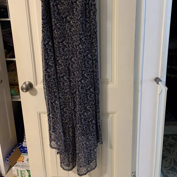 Blue Floral Lined Summer Jumpsuit - Picture 2 of 8